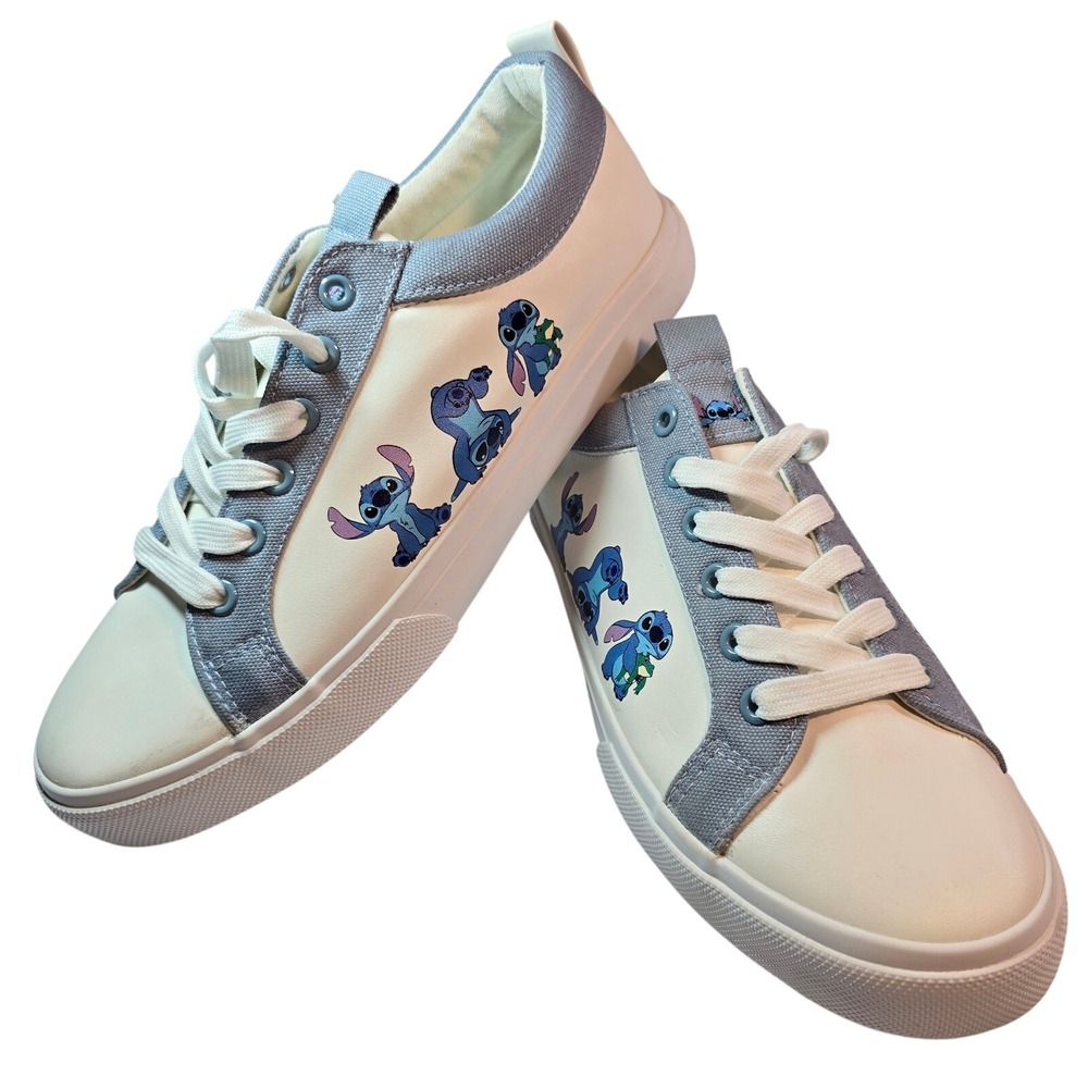 Y2K Disney Ground Up Lilo Stitch White Canvas Sneakers Kawaii Streetwear Women 9